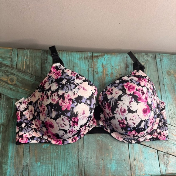 Pennington's Deesse Plunge Floral Bra Front Closure Size 44DD - Picture 2 of 9